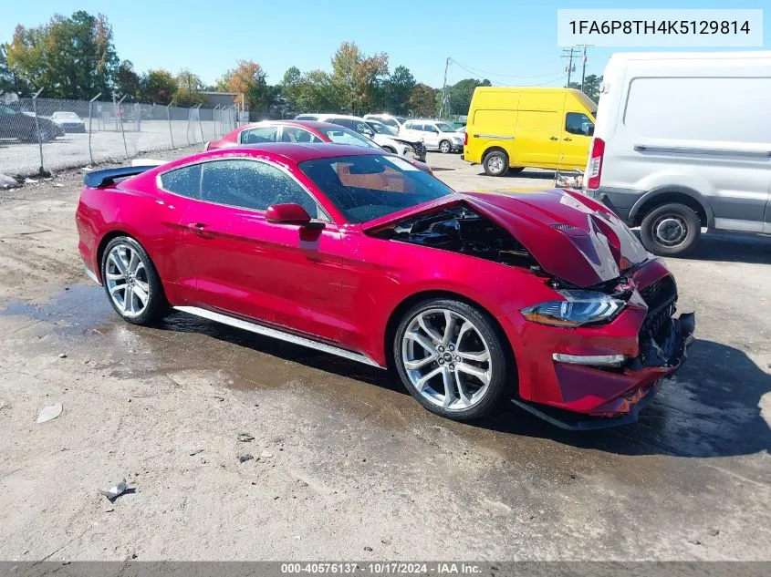 2019 Ford Mustang Ecoboost Premium VIN: 1FA6P8TH4K5129814 Lot: 40576137