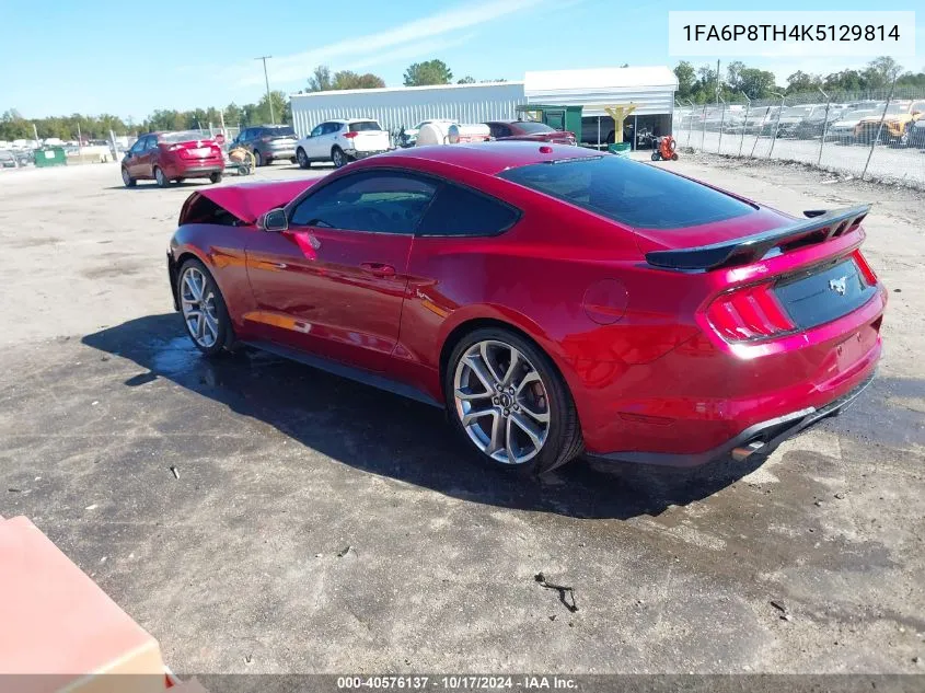 2019 Ford Mustang Ecoboost Premium VIN: 1FA6P8TH4K5129814 Lot: 40576137