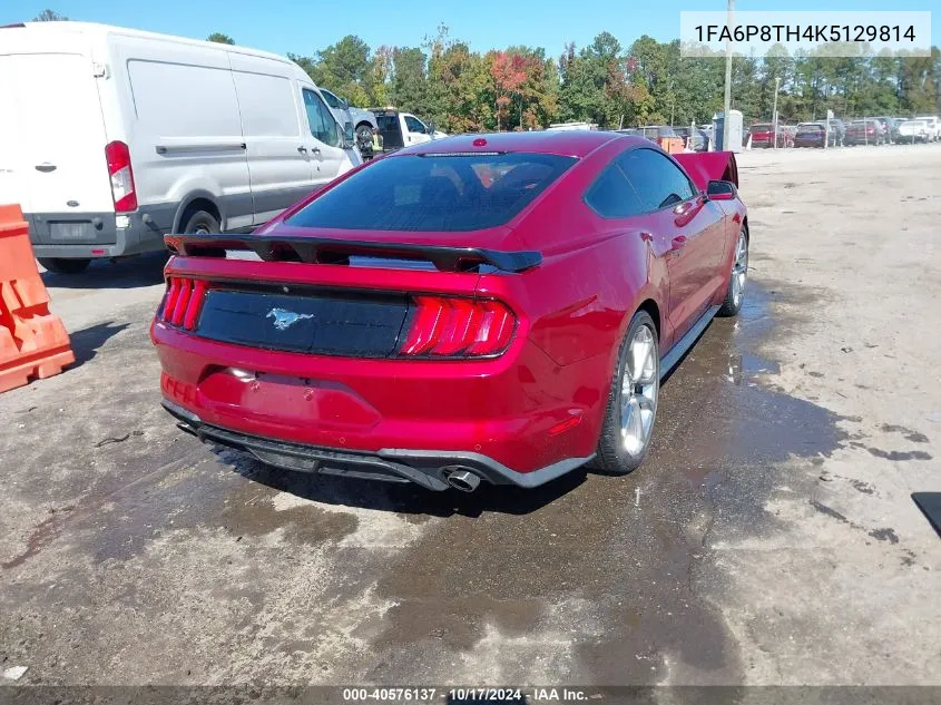 2019 Ford Mustang Ecoboost Premium VIN: 1FA6P8TH4K5129814 Lot: 40576137