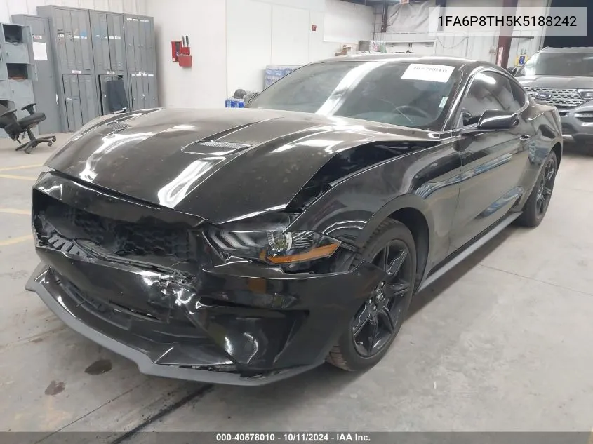 2019 Ford Mustang VIN: 1FA6P8TH5K5188242 Lot: 40578010