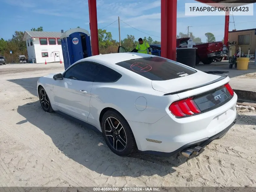 2019 Ford Mustang Gt VIN: 1FA6P8CF0K5166423 Lot: 40595300