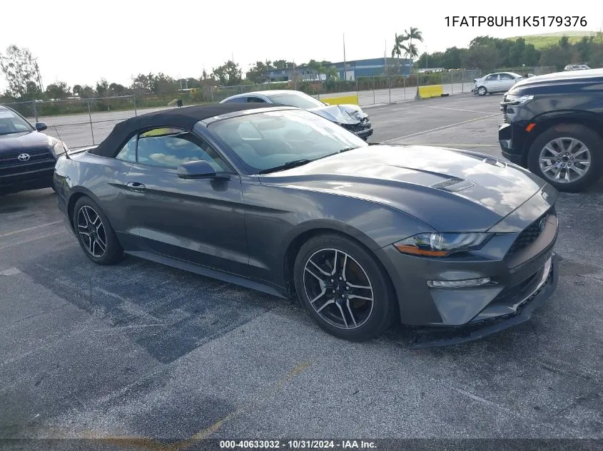 2019 Ford Mustang Ecoboost Premium VIN: 1FATP8UH1K5179376 Lot: 40633032