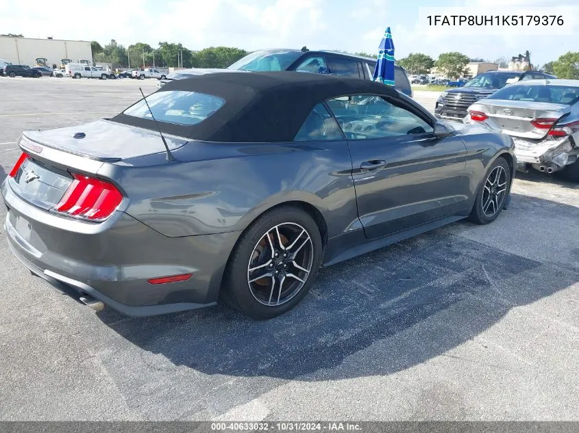 2019 Ford Mustang Ecoboost Premium VIN: 1FATP8UH1K5179376 Lot: 40633032