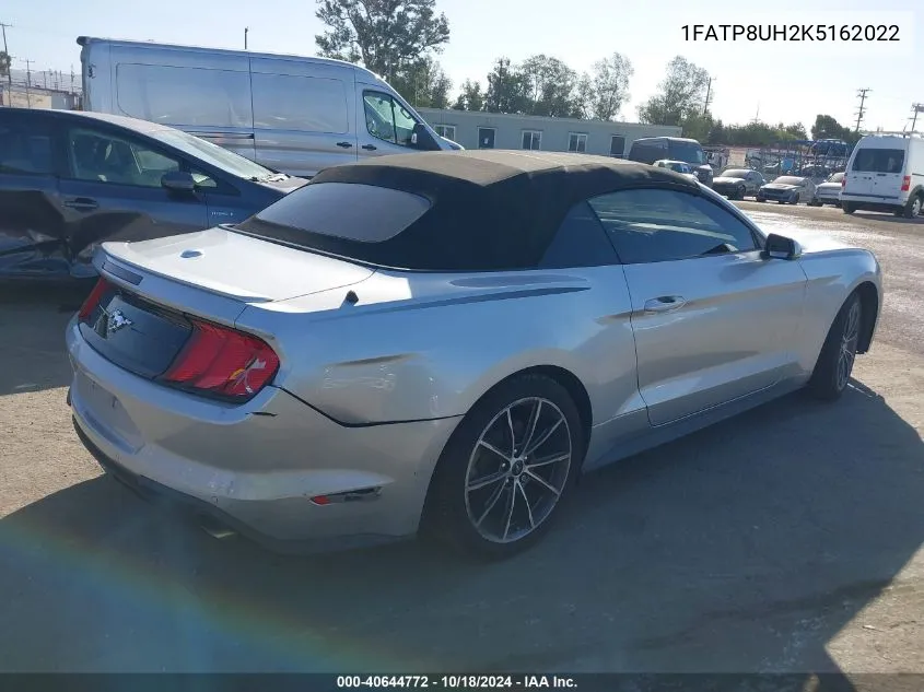 2019 Ford Mustang Ecoboost Premium VIN: 1FATP8UH2K5162022 Lot: 40644772