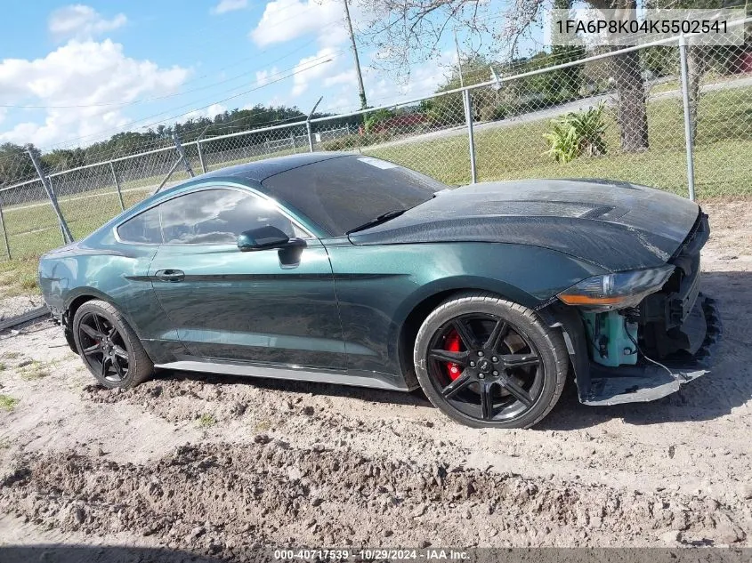 2019 Ford Mustang Bullitt VIN: 1FA6P8K04K5502541 Lot: 40717539