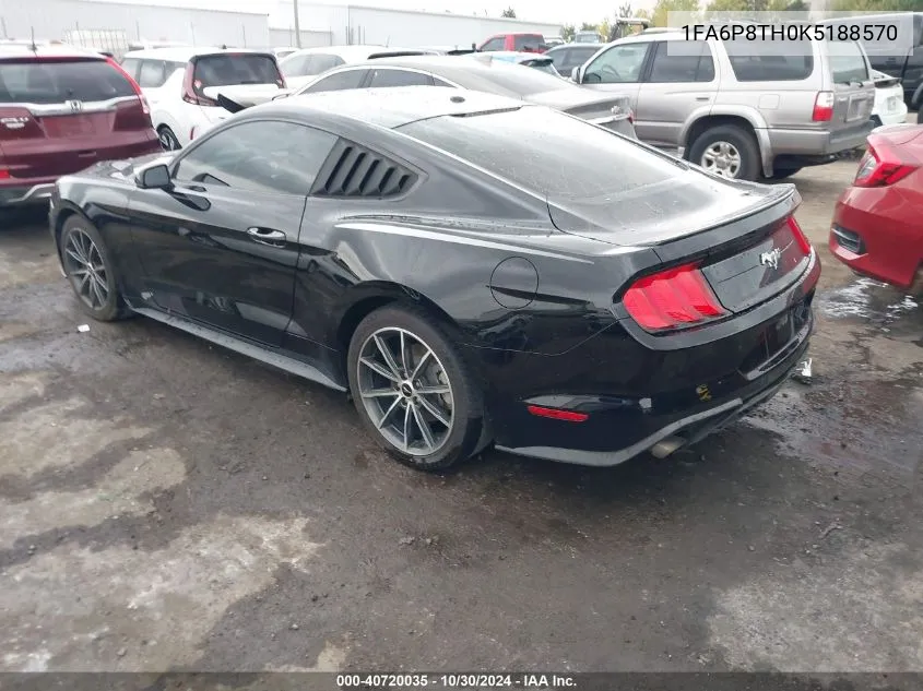 2019 Ford Mustang Ecoboost Premium VIN: 1FA6P8TH0K5188570 Lot: 40720035