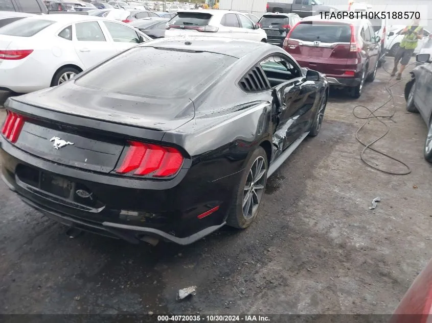 2019 Ford Mustang Ecoboost Premium VIN: 1FA6P8TH0K5188570 Lot: 40720035