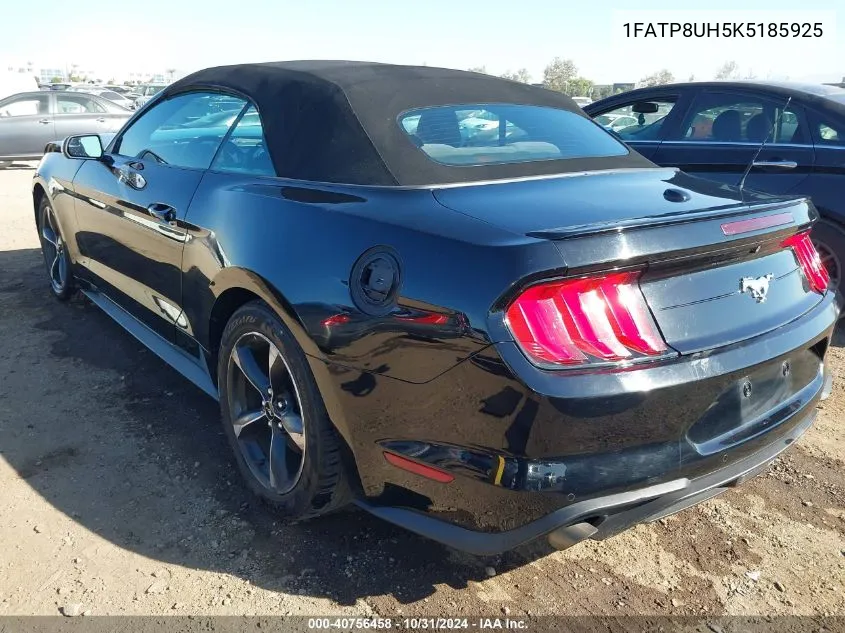 2019 Ford Mustang Ecoboost VIN: 1FATP8UH5K5185925 Lot: 40756458