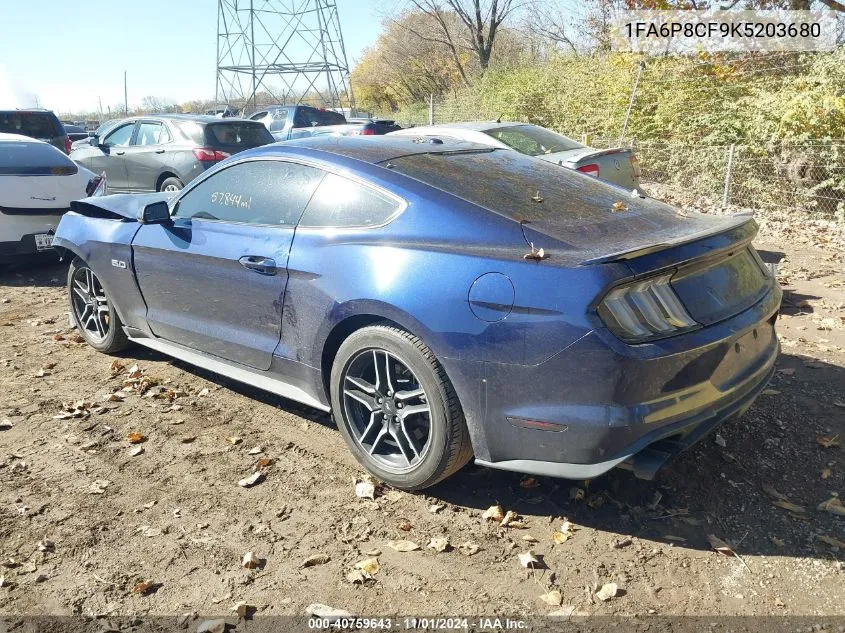 2019 Ford Mustang Gt Premium VIN: 1FA6P8CF9K5203680 Lot: 40759643