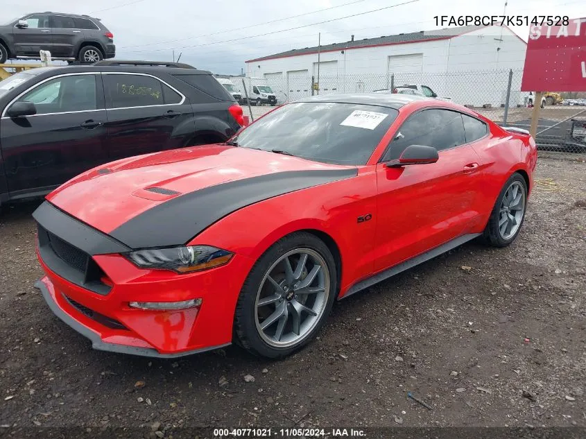 2019 Ford Mustang Gt VIN: 1FA6P8CF7K5147528 Lot: 40771021