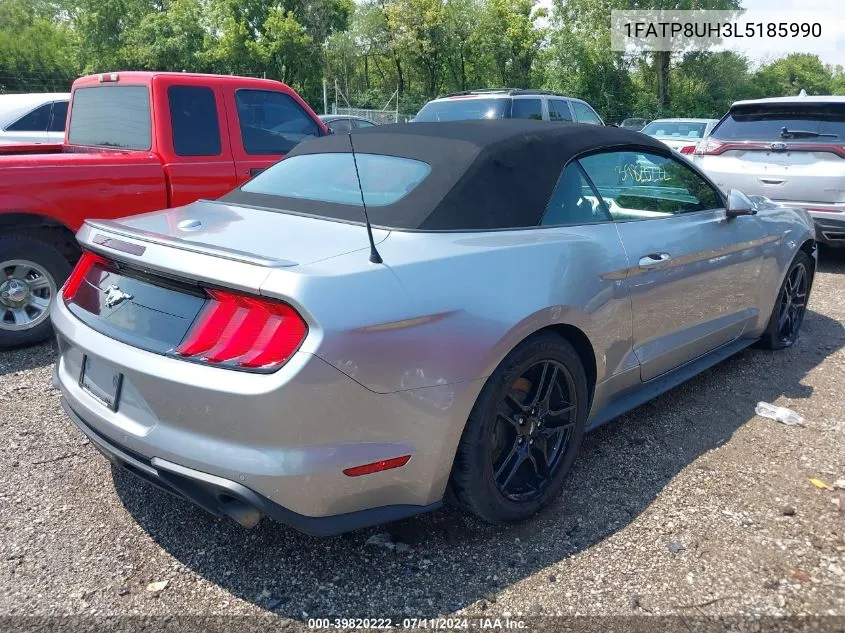 2020 Ford Mustang Ecoboost Premium VIN: 1FATP8UH3L5185990 Lot: 39820222