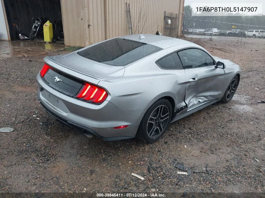 2020 Ford Mustang Ecoboost VIN: 1FA6P8TH0L5147907 Lot: 39845411