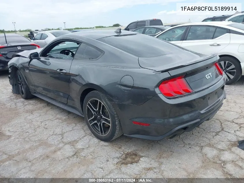 2020 Ford Mustang Gt Fastback VIN: 1FA6P8CF0L5189914 Lot: 39853162