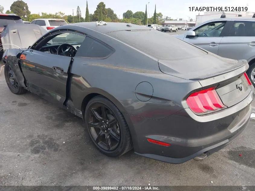 2020 Ford Mustang Ecoboost Fastback VIN: 1FA6P8TH9L5124819 Lot: 39899482