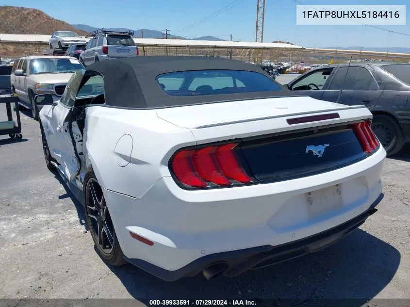 2020 Ford Mustang Ecoboost Premium VIN: 1FATP8UHXL5184416 Lot: 39933591