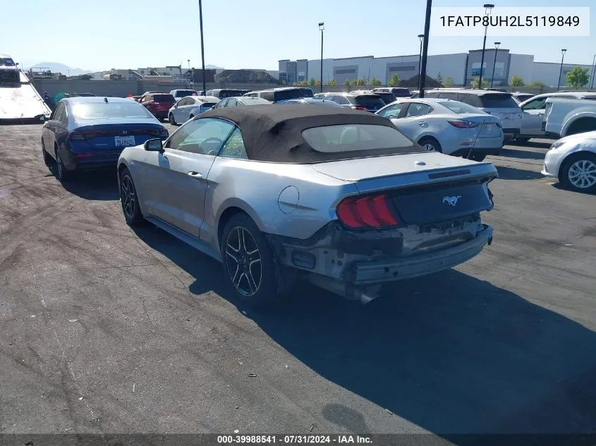 2020 Ford Mustang Ecoboost Premium VIN: 1FATP8UH2L5119849 Lot: 39988541