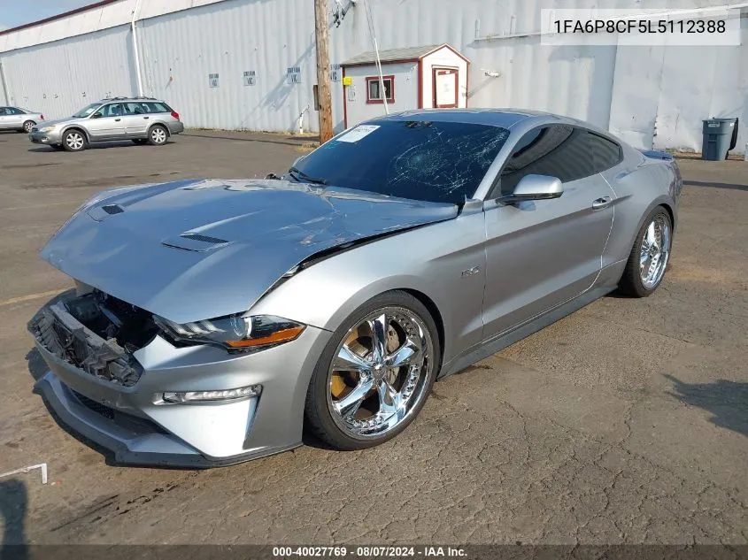 2020 Ford Mustang Gt Premium Fastback VIN: 1FA6P8CF5L5112388 Lot: 40027769