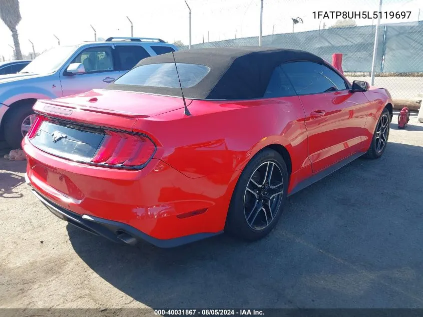 2020 Ford Mustang Ecoboost Premium VIN: 1FATP8UH5L5119697 Lot: 40031867