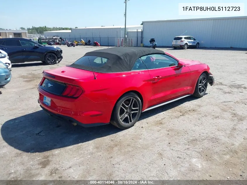 2020 Ford Mustang Ecoboost Premium VIN: 1FATP8UH0L5112723 Lot: 40114046