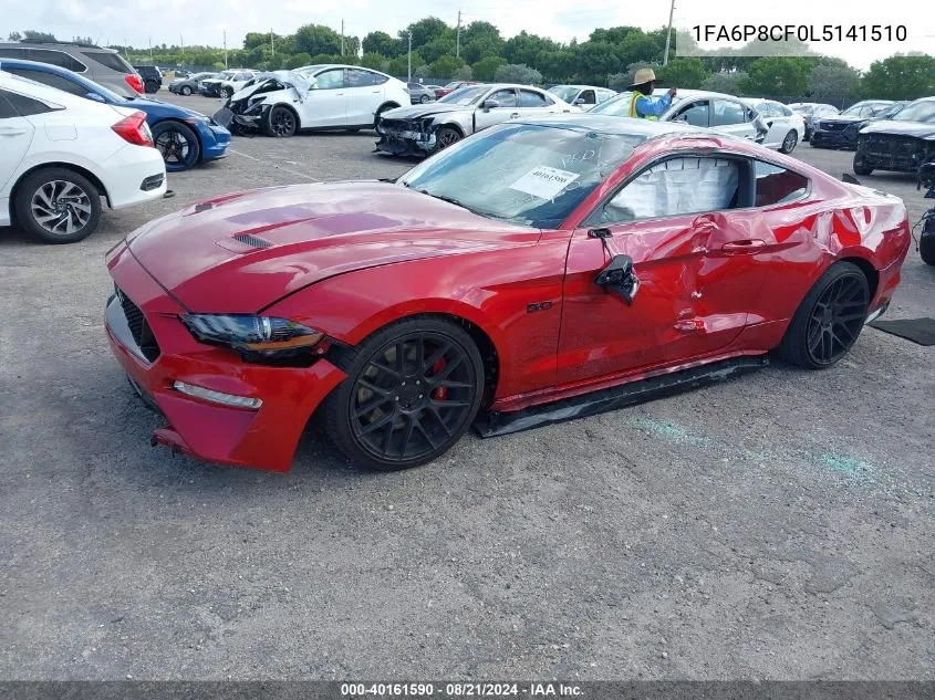 2020 Ford Mustang Gt VIN: 1FA6P8CF0L5141510 Lot: 40161590