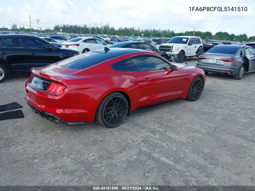 2020 Ford Mustang Gt VIN: 1FA6P8CF0L5141510 Lot: 40161590