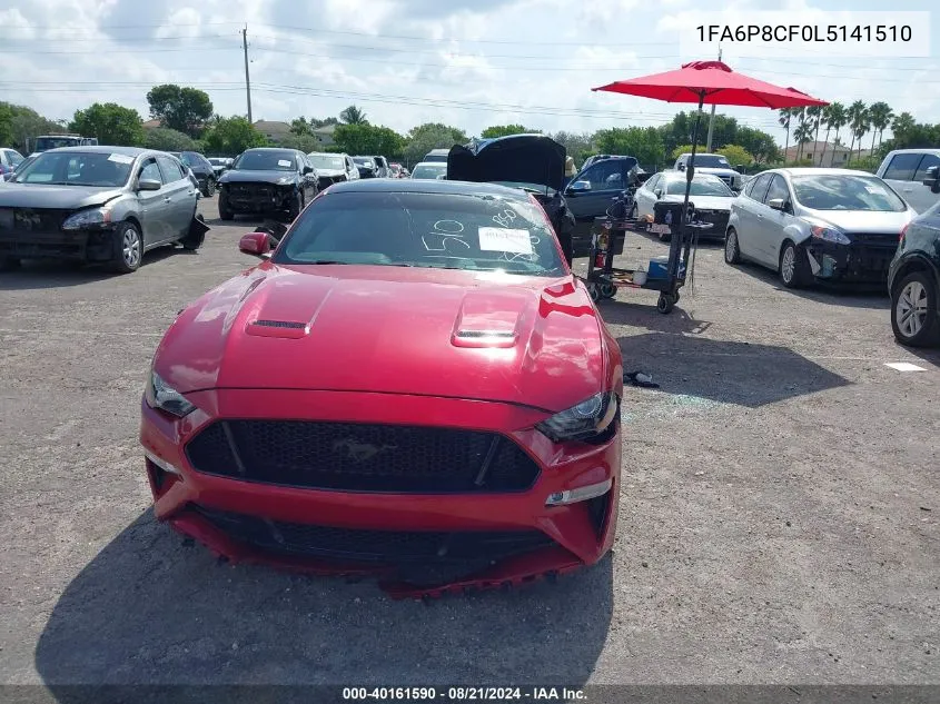 2020 Ford Mustang Gt VIN: 1FA6P8CF0L5141510 Lot: 40161590