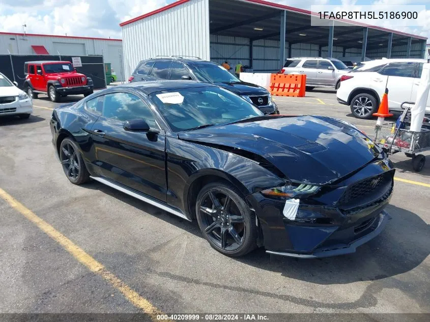 2020 Ford Mustang Ecoboost Fastback VIN: 1FA6P8TH5L5186900 Lot: 40209999