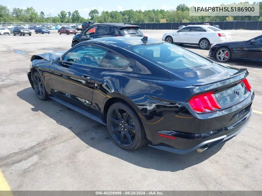 2020 Ford Mustang Ecoboost Fastback VIN: 1FA6P8TH5L5186900 Lot: 40209999