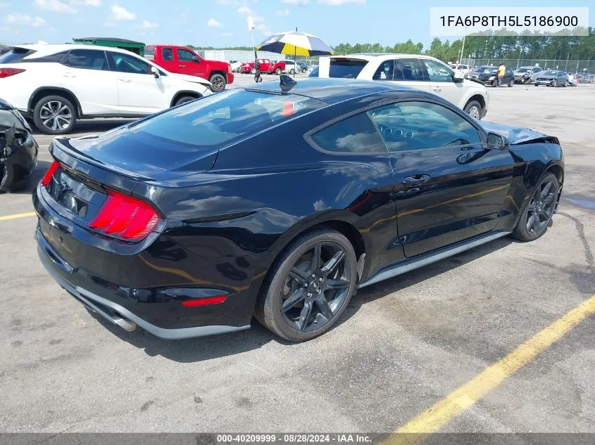 2020 Ford Mustang Ecoboost Fastback VIN: 1FA6P8TH5L5186900 Lot: 40209999