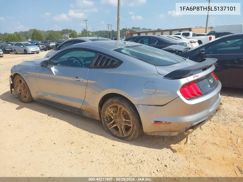 2020 Ford Mustang Ecoboost Premium Fastback VIN: 1FA6P8TH5L5137101 Lot: 40217607