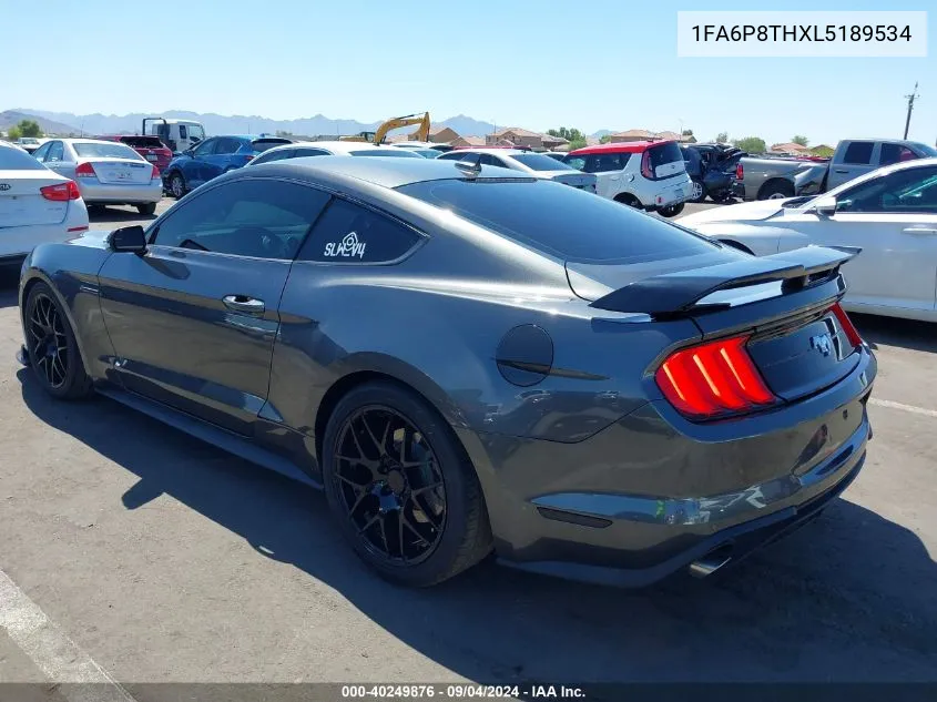 2020 Ford Mustang Ecoboost Fastback VIN: 1FA6P8THXL5189534 Lot: 40249876