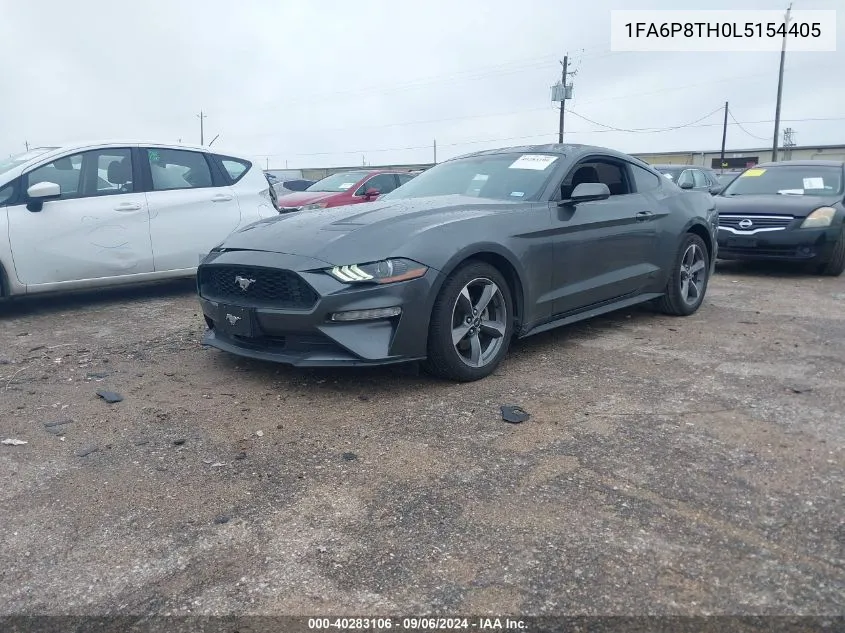 2020 Ford Mustang VIN: 1FA6P8TH0L5154405 Lot: 40283106