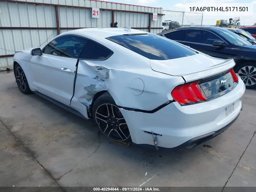 1FA6P8TH4L5171501 2020 Ford Mustang Ecoboost Fastback