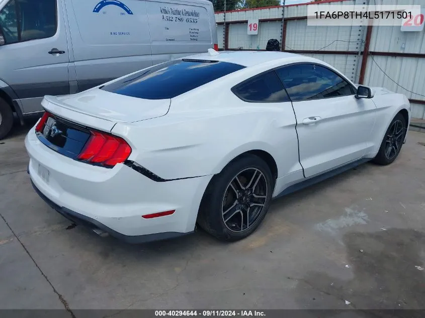 1FA6P8TH4L5171501 2020 Ford Mustang Ecoboost Fastback