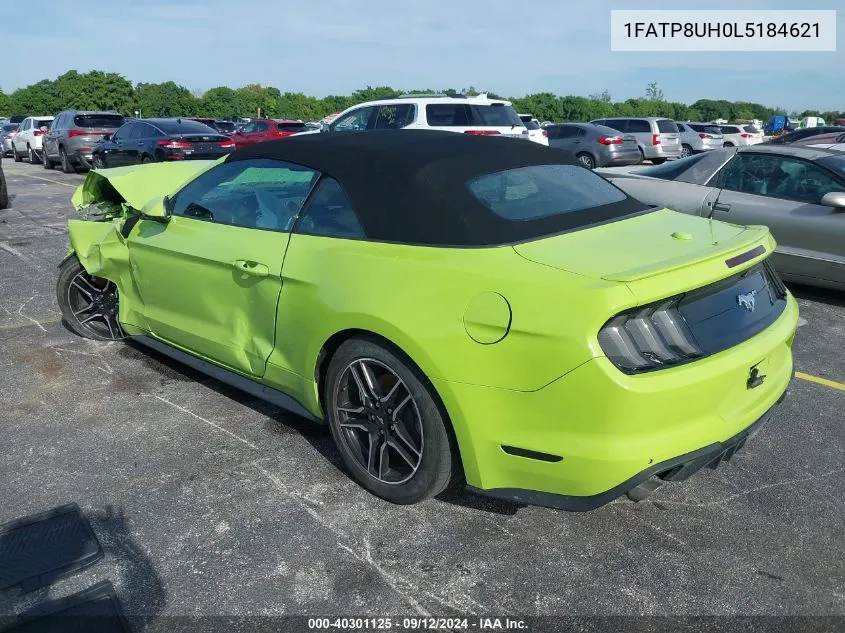 2020 Ford Mustang VIN: 1FATP8UH0L5184621 Lot: 40301125