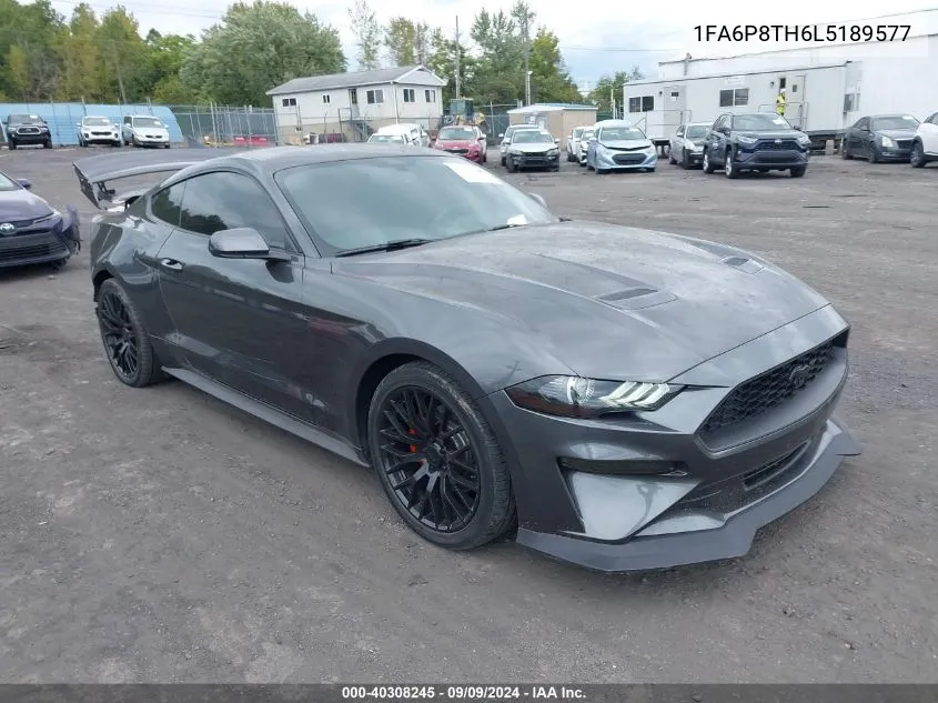 2020 Ford Mustang Ecoboost Fastback VIN: 1FA6P8TH6L5189577 Lot: 40308245