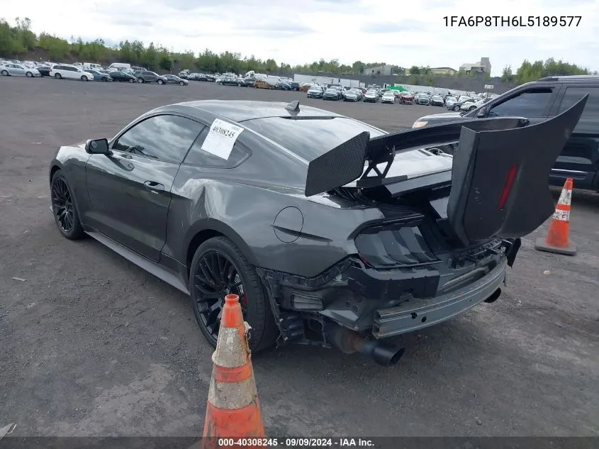 2020 Ford Mustang Ecoboost Fastback VIN: 1FA6P8TH6L5189577 Lot: 40308245