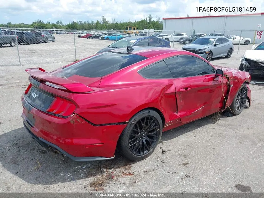 2020 Ford Mustang Gt Premium Fastback VIN: 1FA6P8CF6L5181459 Lot: 40346016