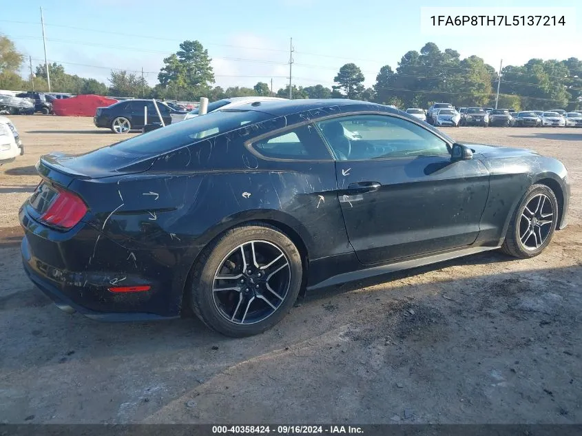 2020 Ford Mustang VIN: 1FA6P8TH7L5137214 Lot: 40358424