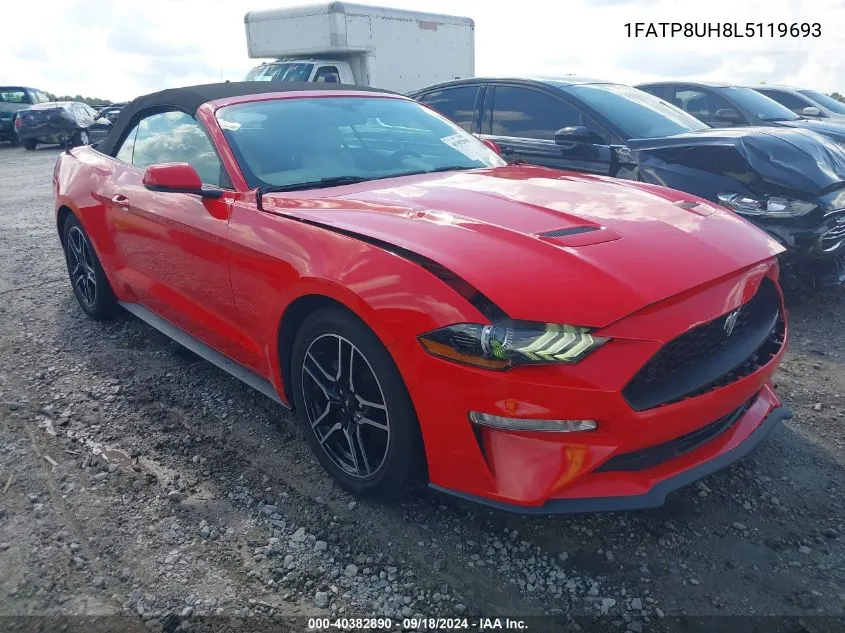 2020 Ford Mustang Ecoboost Premium VIN: 1FATP8UH8L5119693 Lot: 40382890