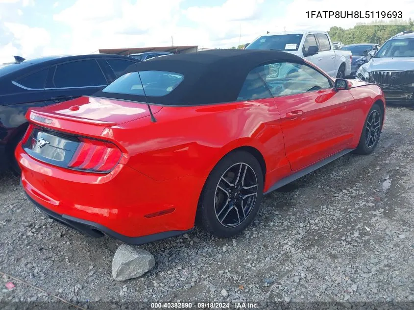 2020 Ford Mustang Ecoboost Premium VIN: 1FATP8UH8L5119693 Lot: 40382890