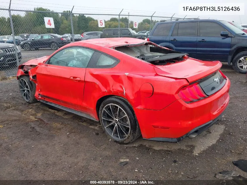 2020 Ford Mustang Ecoboost Fastback VIN: 1FA6P8TH3L5126436 Lot: 40393578