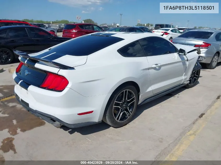 2020 Ford Mustang Ecoboost Premium Fastback VIN: 1FA6P8TH3L5118501 Lot: 40423929