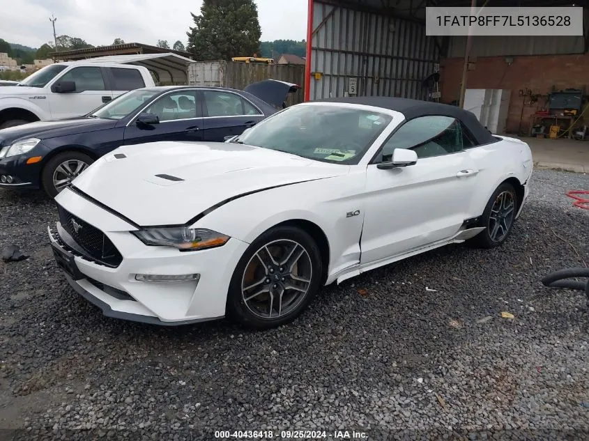 2020 Ford Mustang Gt Premium VIN: 1FATP8FF7L5136528 Lot: 40436418