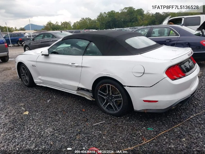 2020 Ford Mustang Gt Premium VIN: 1FATP8FF7L5136528 Lot: 40436418