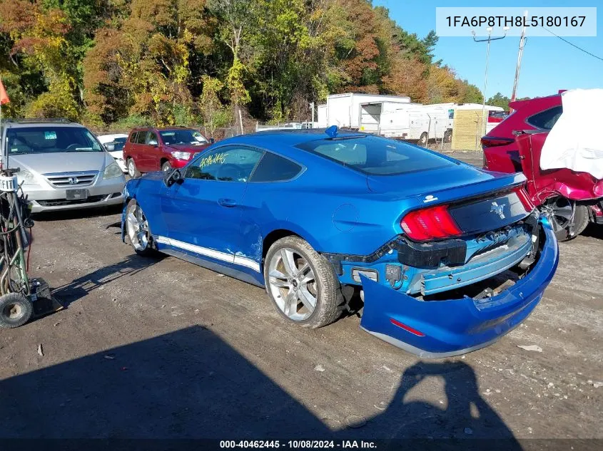 2020 Ford Mustang VIN: 1FA6P8TH8L5180167 Lot: 40462445