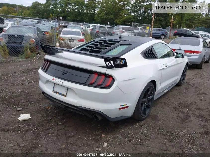 2020 Ford Mustang Ecoboost Fastback VIN: 1FA6P8TH4L5157551 Lot: 40467677