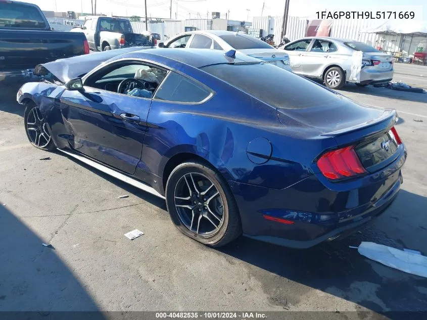 2020 Ford Mustang Ecoboost Premium VIN: 1FA6P8TH9L5171669 Lot: 40482535