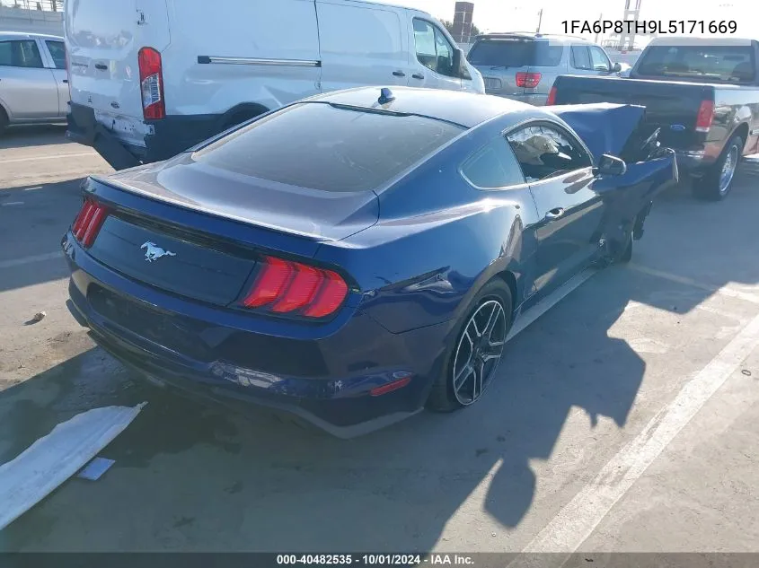 2020 Ford Mustang Ecoboost Premium VIN: 1FA6P8TH9L5171669 Lot: 40482535