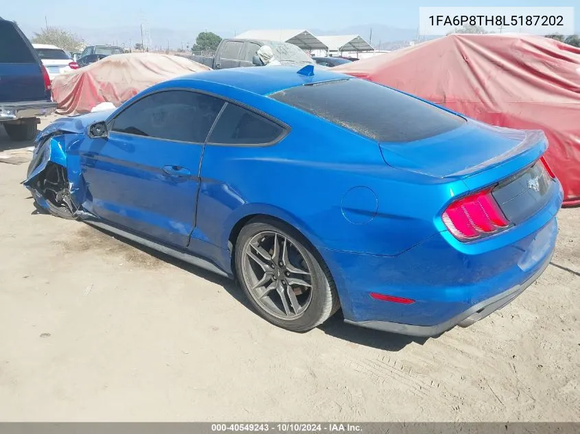 2020 Ford Mustang Ecoboost VIN: 1FA6P8TH8L5187202 Lot: 40549243